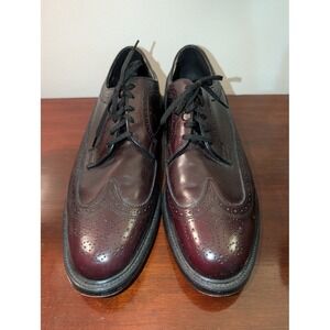 Executive Imperial Mens 13 B Burgundy Leather Longwing Blucher Brogue Shoes USA